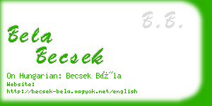 bela becsek business card